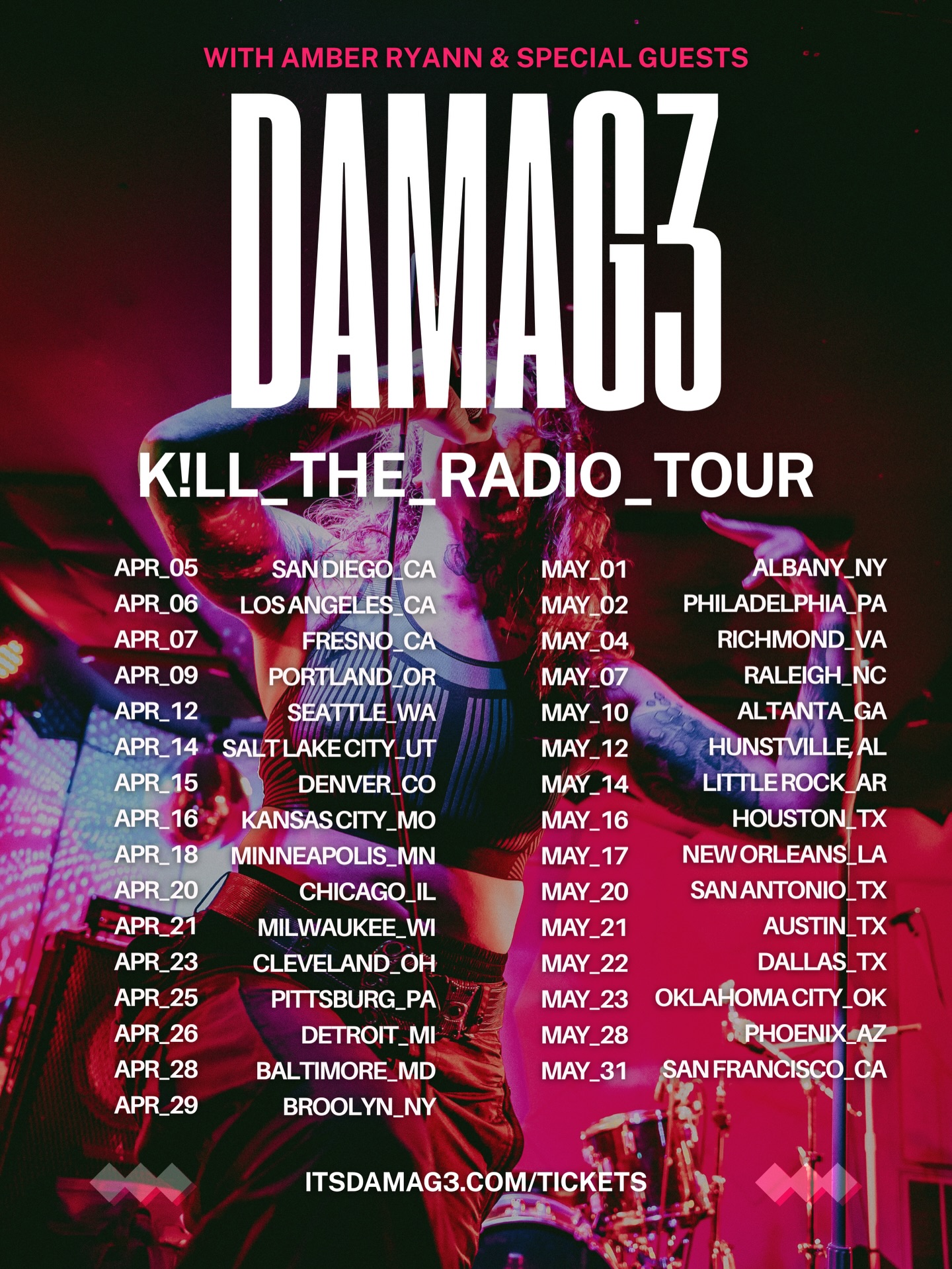 DAMAG3 K!LL_THE_RADIO_TOUR Poster 2026